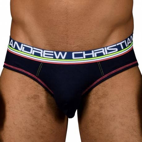 Andrew Christian Almost Naked Cotton Brief Navy Xs Dealley