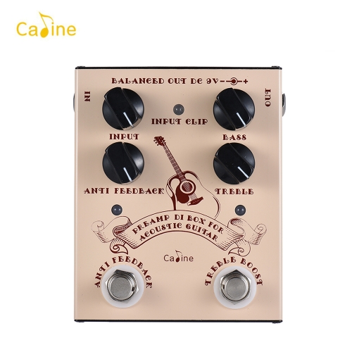 Caline Preamp DI Box for Acoustic Guitar Supports Bass Treble Control