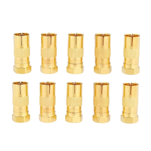 Gold Plated Pal Female Socket To F Male Connector Plug Coax Tv Antenna Cable Adapter Rf Coaxial