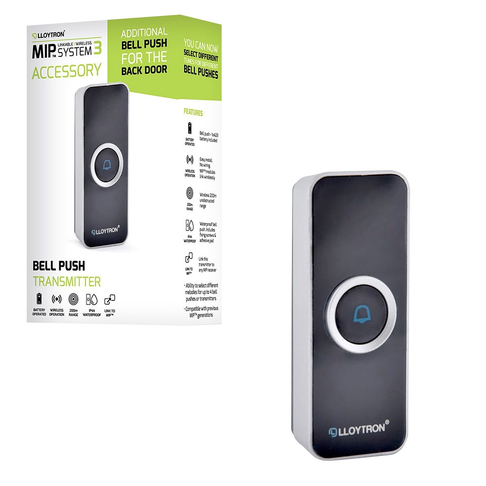 Lloytron Wireless Doorbell System MIP3 Door Bell Push Transmitter