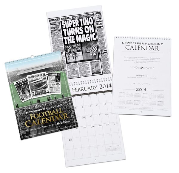 Personalised Football Calendar Hearts Dealley